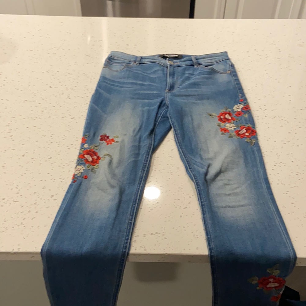 Floral jeans